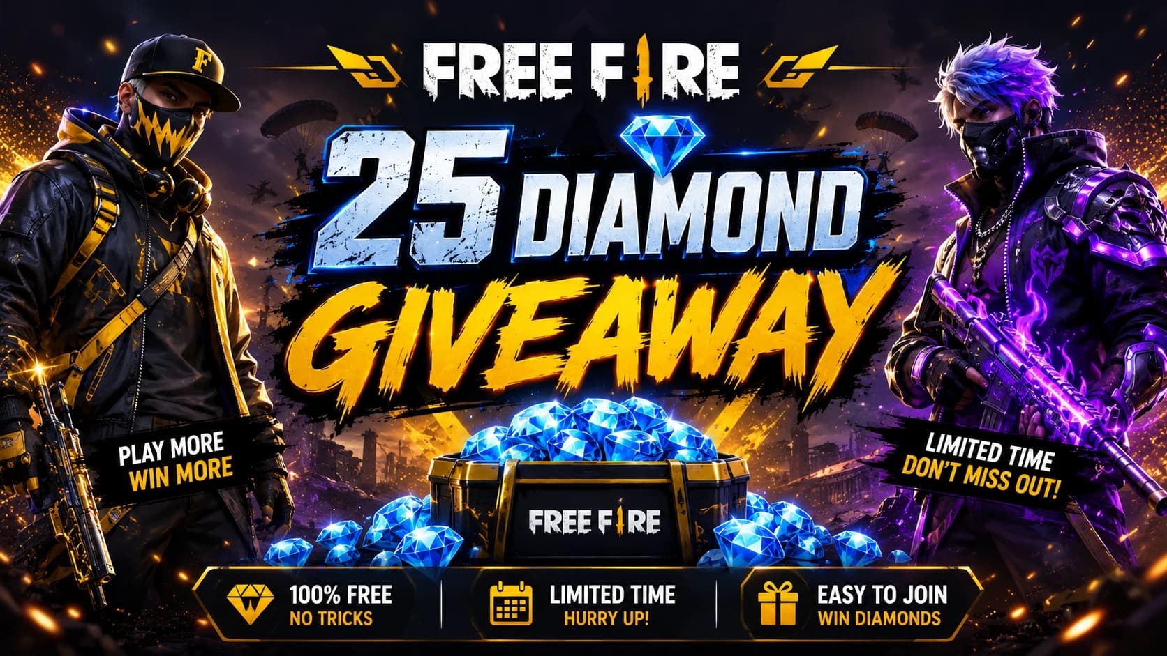 Free Fire 25 Diamond Giveaway